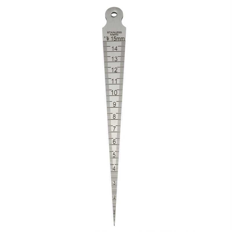 klarako 1-15mm Stainless Taper Welding Gauge Test Ulnar Welder Inspection Taper Gauge 1-15mm Feeler Gauge Metric and Imperial Welding Taper Gauge Stainless Steel - Image 1