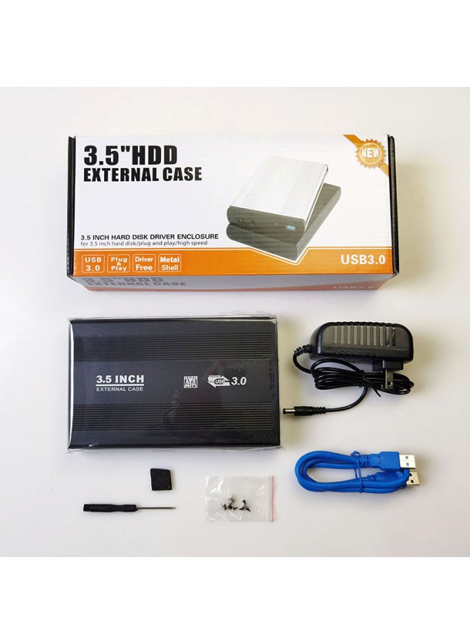 Generic 3.5 Inch SATA Serial Port To USB3.0 Desktop External Aluminum Alloy Mobile Hard Disk Box-Color:U35E3.0 Black European Gauge  - Image 5