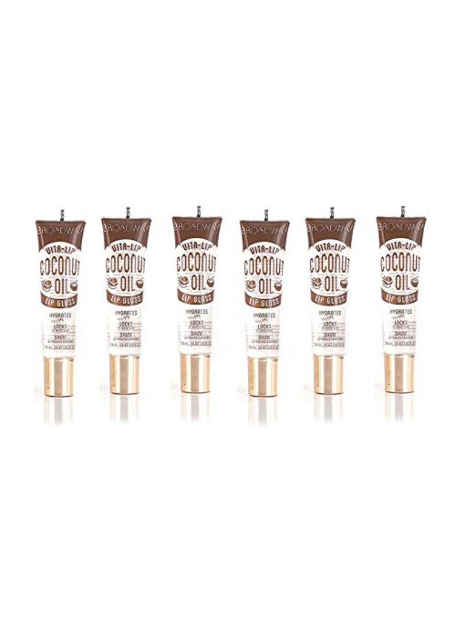 Ruby Kisses Broadway Vita-Lip Clear Lip Gloss (Coconut Oil 6 Pack), Ultra-Hydrating & Soothing Formula with Vitamin Oils, High-Shine Non-Sticky Finish, Healing Glossy Lip Balm Locks in Moisture - Image 1
