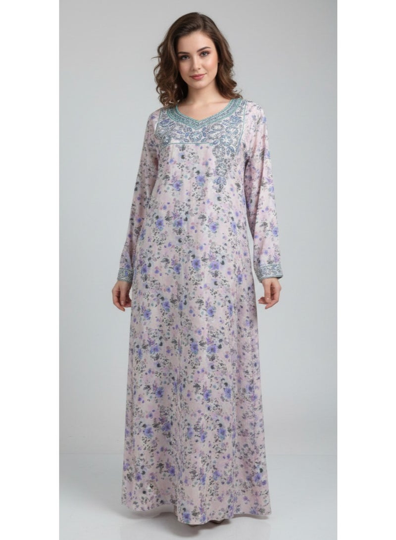 HANA & SARA Comfy & stylish long arabic kaftan jalabiya dress for women - Image 4