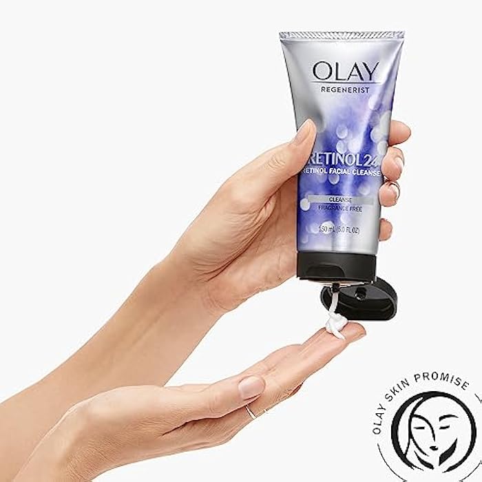 Olay Retinol 24 Duo Pack, Renewing Exfoliating Cleanser, FragranceFree 5.0 FL oz, Night Moisturizer, Fragrance-Free, 1.7 oz, 4ct Retinol Cleansing Melts - Image 4