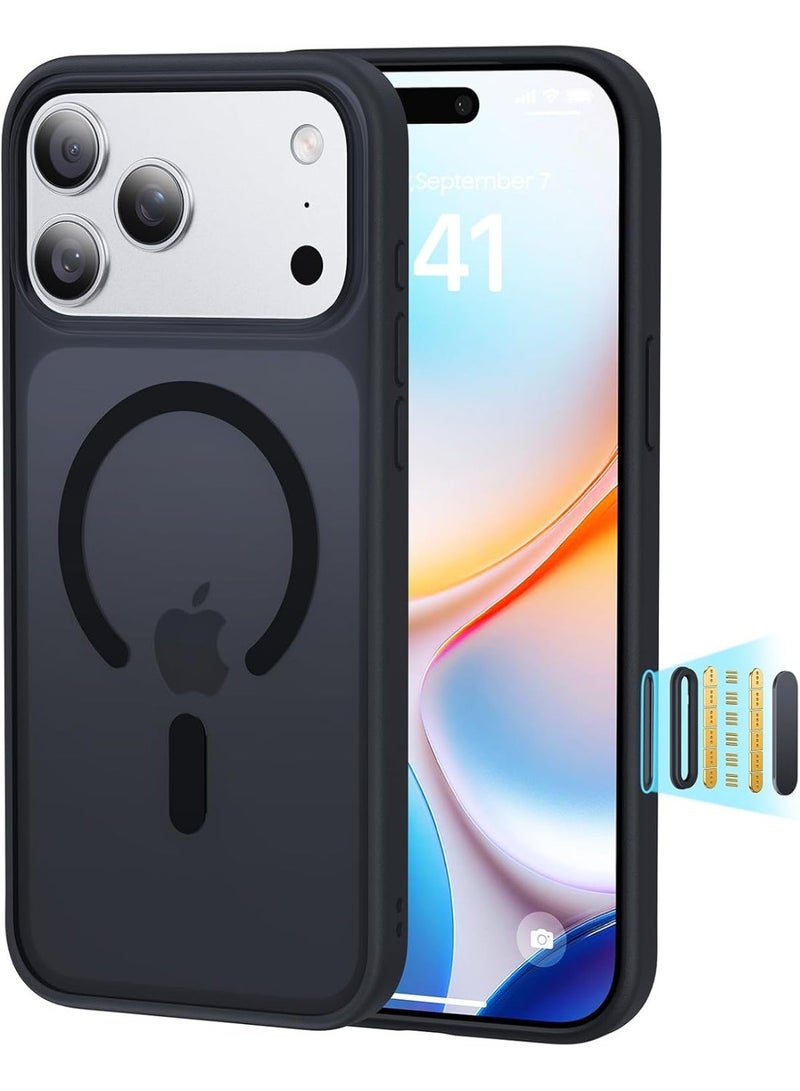 Case For iPhone 17 Pro Max MagSafe With Camera Control Button Protectio Magnetic Matte Translucent Military Grade Drop Protective Phone Case Shockproof Thin Rugged Durable Protection Bumper Cover Case for iPhone 17 Pro Max 6.9”, Black - Image 1