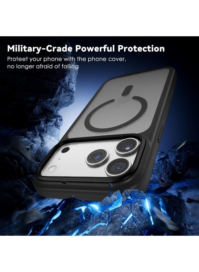 Case For iPhone 17 Pro Max MagSafe With Camera Control Button Protectio Magnetic Matte Translucent Military Grade Drop Protective Phone Case Shockproof Thin Rugged Durable Protection Bumper Cover Case for iPhone 17 Pro Max 6.9”, Black - Image 5