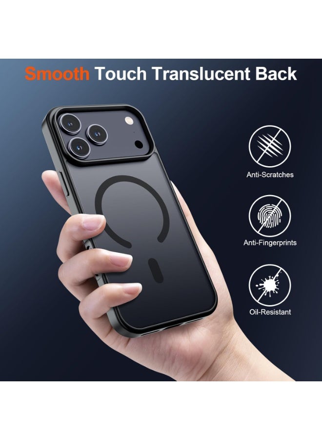 Case For iPhone 17 Pro Max MagSafe With Camera Control Button Protectio Magnetic Matte Translucent Military Grade Drop Protective Phone Case Shockproof Thin Rugged Durable Protection Bumper Cover Case for iPhone 17 Pro Max 6.9”, Black - Image 3