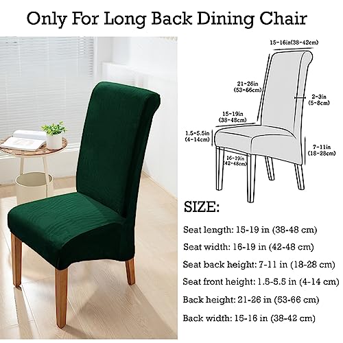 HOKIPO Velvet Chair Covers for Long Back Dining Chair, Set of 2, Hunter Green (AR-4760-HGR*2) - Image 4