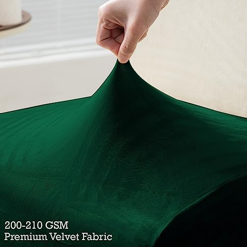 HOKIPO Velvet Chair Covers for Long Back Dining Chair, Set of 2, Hunter Green (AR-4760-HGR*2) - Image 3