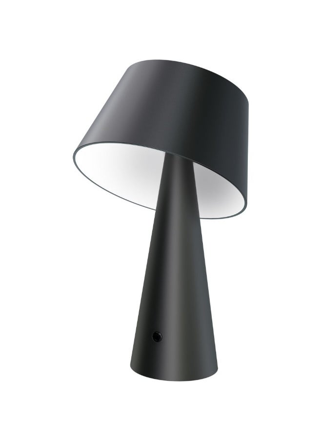 DANUBE HOME Milano Led Solar Table Lamp - Black Finish Durable Abs Lights With 4000K Color Temperature Outdoor Landscape Lighting For Gardens, Patios, & Pathways - 12X12X20Cm 