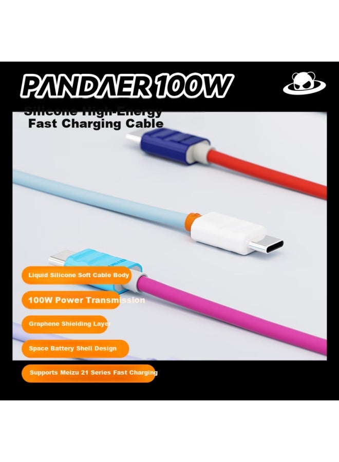 MEIZU Pandaer Line King 100w Usb-c Silicone Fast Charging Data Cable Platinum Unicorn Soft Cable Body Support Apple 16 Series/ 21 Series - Image 1