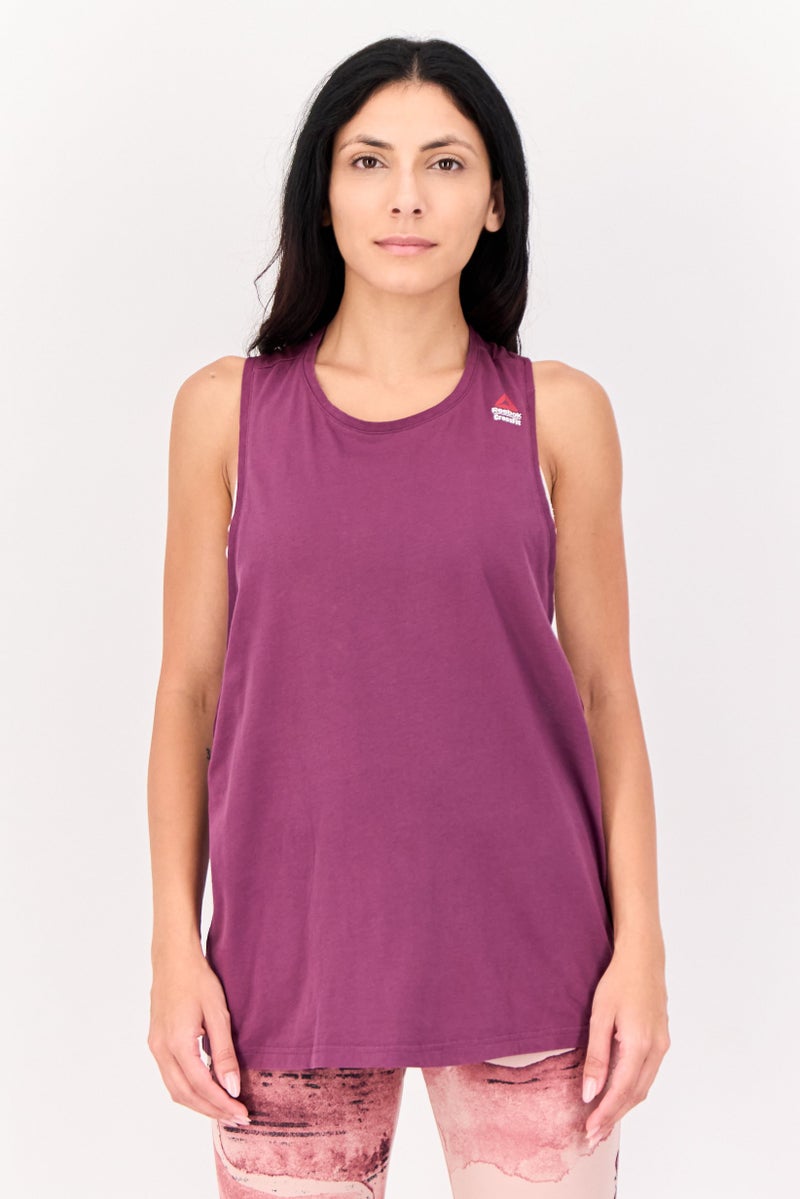 Reebok تي شيرت تدريب رياضي نسائي، بنفسجي داكن - Image 1