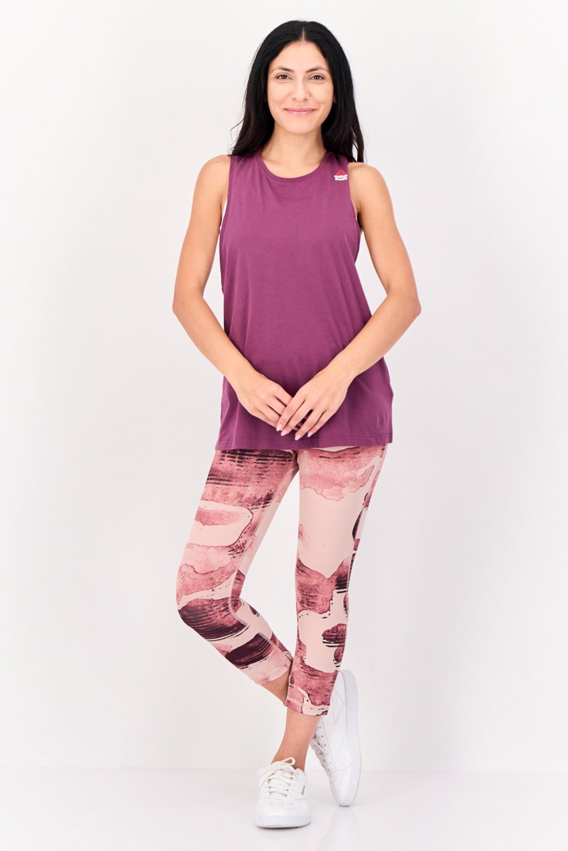 Reebok تي شيرت تدريب رياضي نسائي، بنفسجي داكن - Image 4