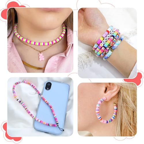 Redtwo 30000 Pcs Clay Beads Bracelet Making Kit, 9 Boxes 192 Colors Friendship Bracelet Kit Flat Polymer Clay Beads for Jewelry Making, Crafts Gift for Girls Ages 6-12 - Image 4