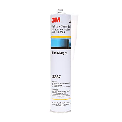 3M Urethane Seam Sealer, 08367, Black Color, High Solids, Permanently Flexible, 310 mL/10.5 fl oz Cartridge - Image 1