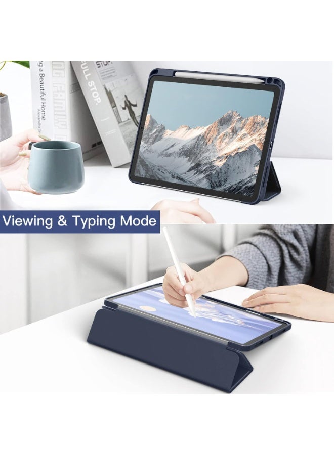 Case for iPad 10th Generation 2022 10.9 Inch with Pen Holder, Shockproof Smart Case Cover with Transparent Back Shell Protective Case Compatible with iPad 10th Gen (Dark Blue) - Image 2