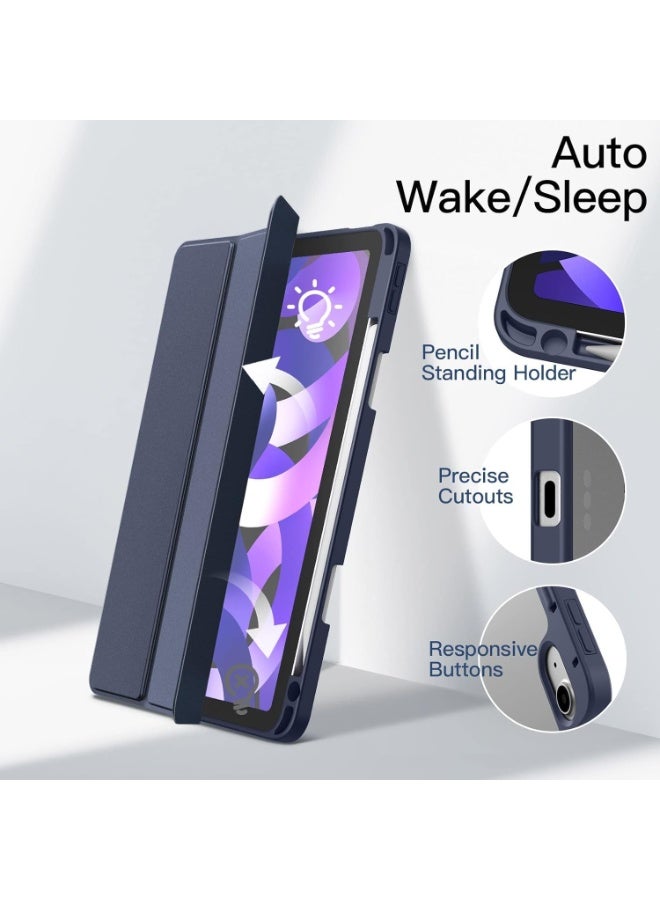 Case for iPad 10th Generation 2022 10.9 Inch with Pen Holder, Shockproof Smart Case Cover with Transparent Back Shell Protective Case Compatible with iPad 10th Gen (Dark Blue) - Image 4
