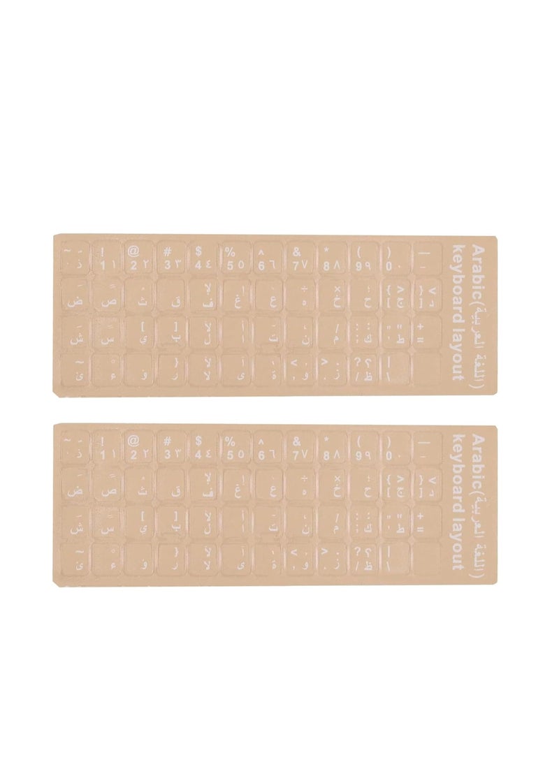 2 ستيكر لاصق للكيبورد عربي شفاف ملصق باللغة العربية لجهاز الكمبيوتر المكتبي مفاتيح بتصميم حروف عربية فقط مع خلفية شفافة قطعة واحدة أبيض 2 من الجوكر - Image 1