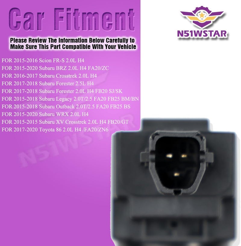 N51WSTAR مجموعة حزم ملف الإشعال N51WSTAR من 4 قطع لسيارات سايون FR-S، BRZ، كروس تريك، فورستر، ليجاسي، أوبباك، WRX، XV - Image 5