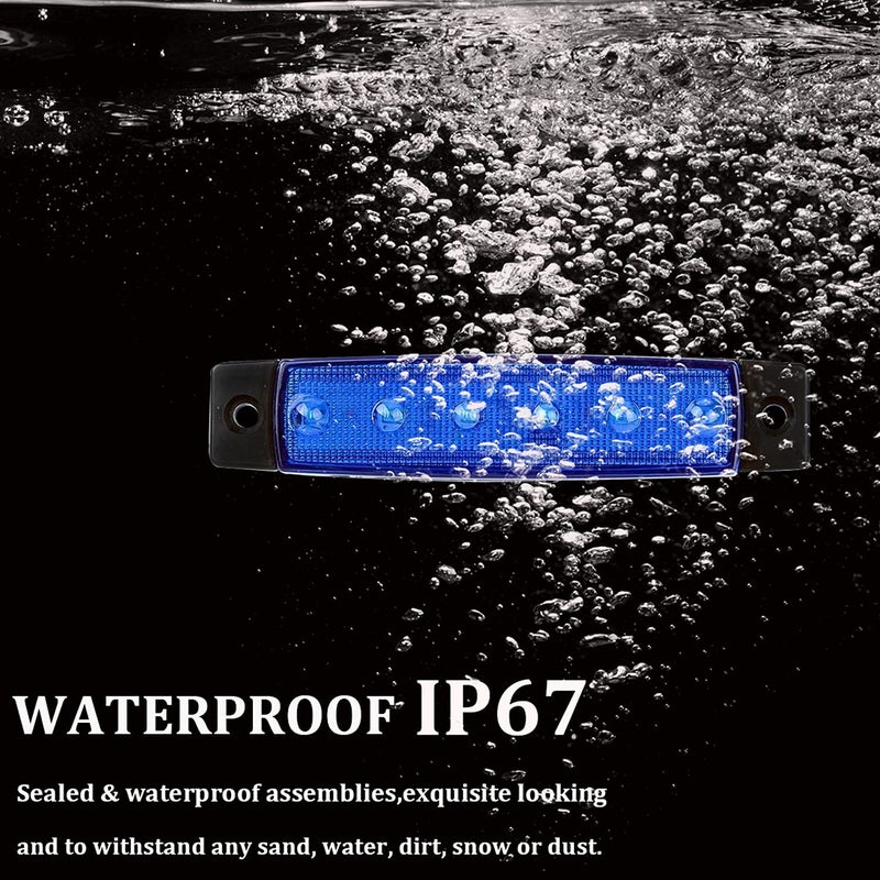 PSEQT LED Boat Interior Lights Marine Courtesy Light Strip Deck Transom Cockpit Navigation Lighting Waterproof for Fishing Pontoon Kayak Yacht Sailboat (Blue 10Pcs) - Image 3