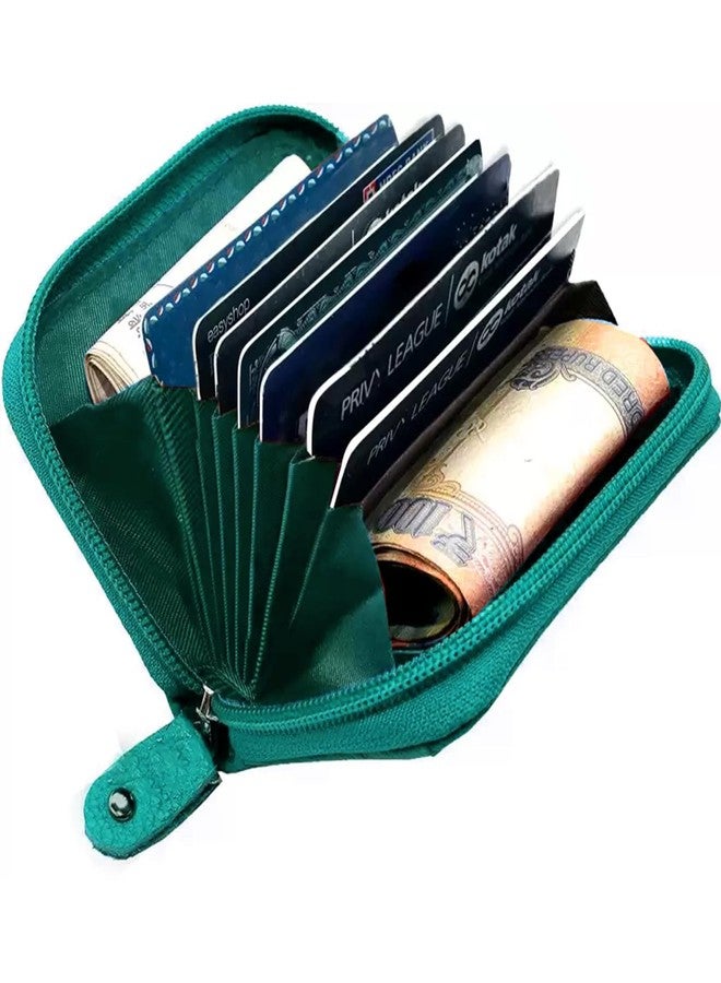 GREEN DRAGONFLY PU Leaher Business Visiting Credit Debit Card Holder Wallet for Men & Women(NMB/202306516-Teal) - Image 3