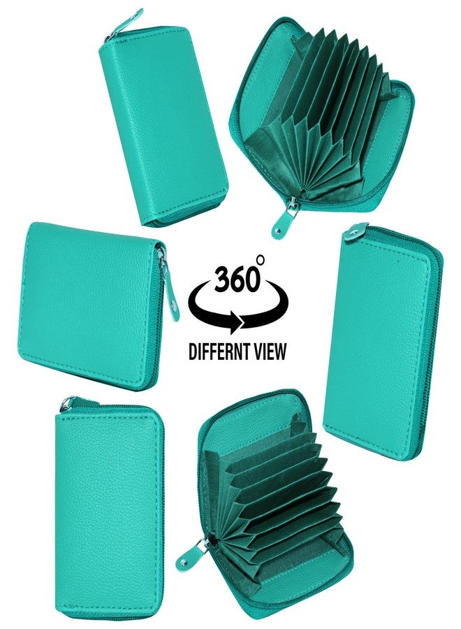 GREEN DRAGONFLY PU Leaher Business Visiting Credit Debit Card Holder Wallet for Men & Women(NMB/202306516-Teal) - Image 4