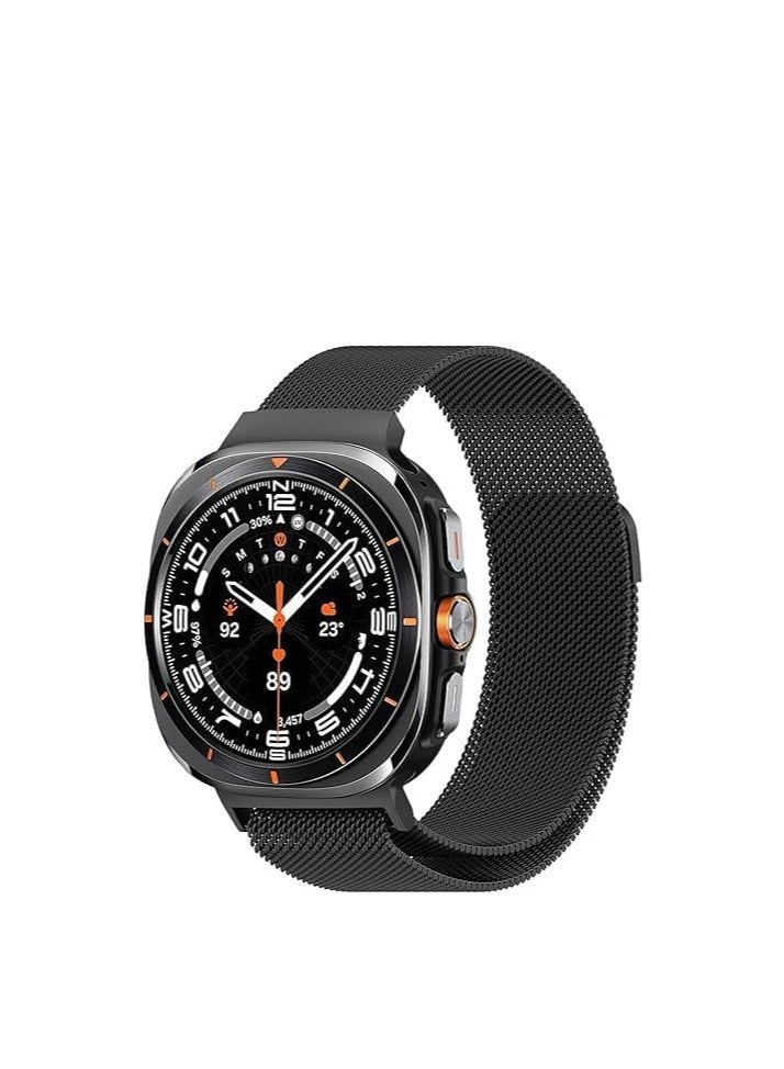 سوار معدني متوافق مع ساعة سامسونج جالاكسي 7 الترا، سوار مغناطيسي معدني من الستانلس ستيل ميلانو بدون فجوات لساعة جالاكسي 7 الترا 47 ملم للنساء والرجال - Image 2