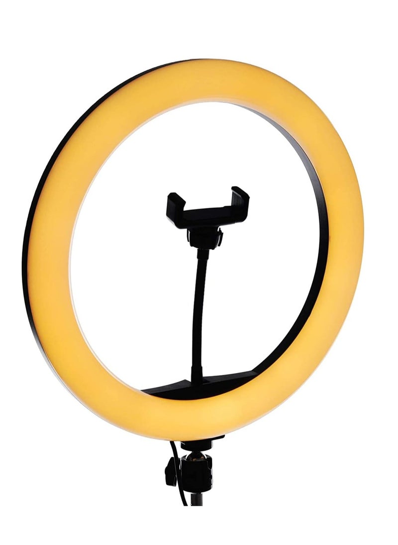 Generic - Ring Light for Live Streaming and Professional Photography with 360 Degree Rotation 33cm with Mobile Holder and 2.1m Tripod - White and Black - Image 1