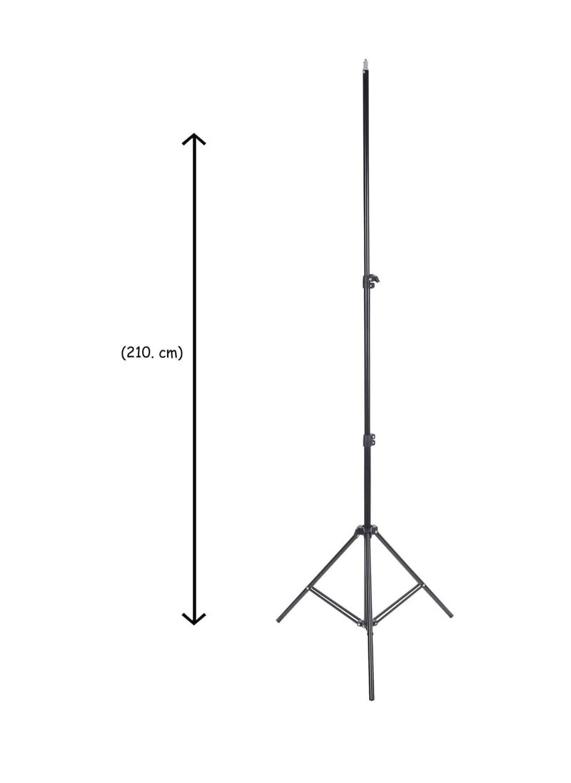 Generic - Ring Light for Live Streaming and Professional Photography with 360 Degree Rotation 33cm with Mobile Holder and 2.1m Tripod - White and Black - Image 1