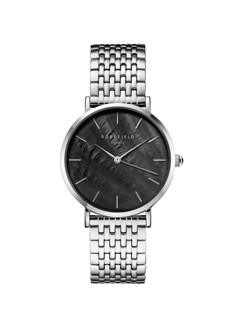 RoseField Rosefield Upper East Side Black MOP Steel Silver Women Watch - UBSSS-U36  - Image 1