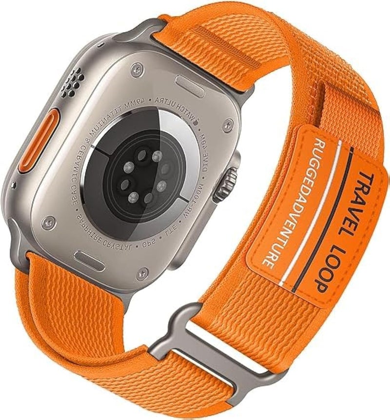 دادو حزام نايلون معدل من متوافق مع ساعة Apple Watch Series 10 | Ultra 2/8 Ultra / 9/8 / 7/6 مقاس 49/46/45/44 مم، حزام نايلون قابل للتنفس مع إغلاق مشبك لاصق - Image 1