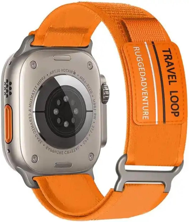 دادو حزام نايلون معدل من متوافق مع ساعة Apple Watch Series 10 | Ultra 2/8 Ultra / 9/8 / 7/6 مقاس 49/46/45/44 مم، حزام نايلون قابل للتنفس مع إغلاق مشبك لاصق - Image 2