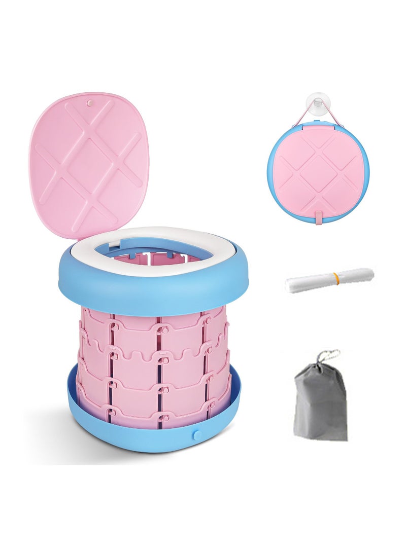 SYOSI Portable Toilet Camping Foldable Potty, Travel Toilet Adjustable Height Training Toilet Seat Emergency Toilet Travel, Travel Portable Potty for Toddler Adults Kids for Car, Camping, Trips, Boat  - Image 1