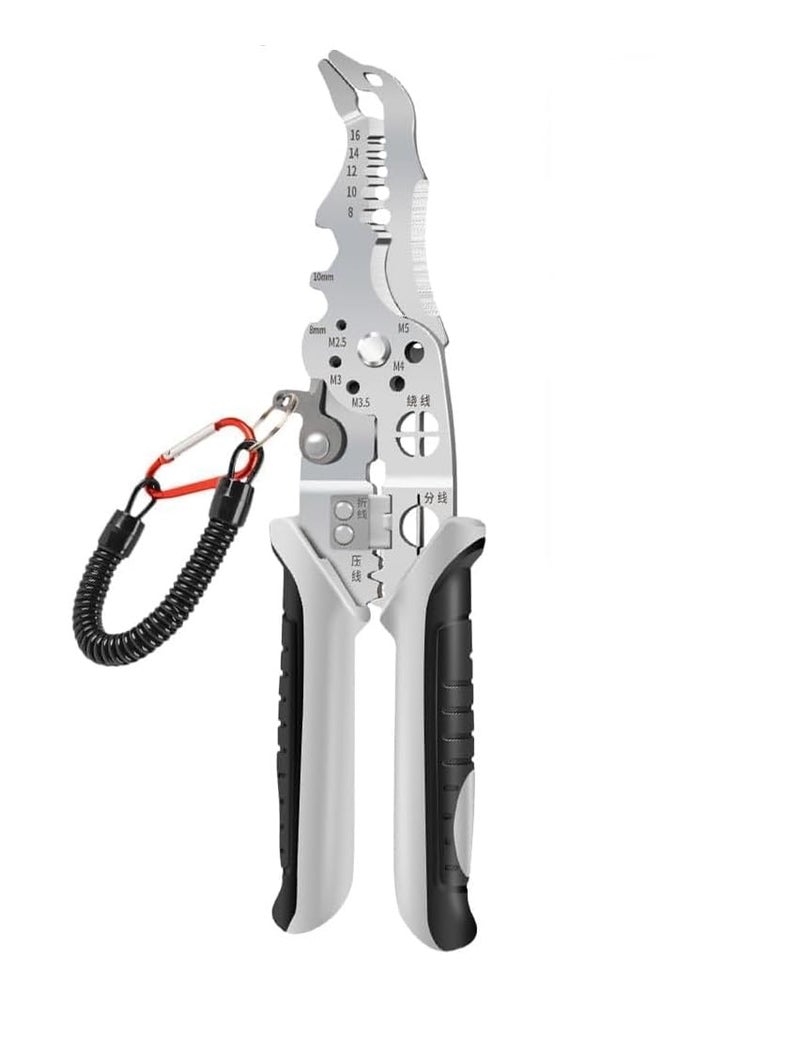 TERXA 13 In 1 Multifunctional Wire StripperCrimper Tool Wire Cutter Hand Tool For Cable CrimperStripper Professional Electrician Pliers For ShearingClamping Pack of 1Multicolor - Image 1