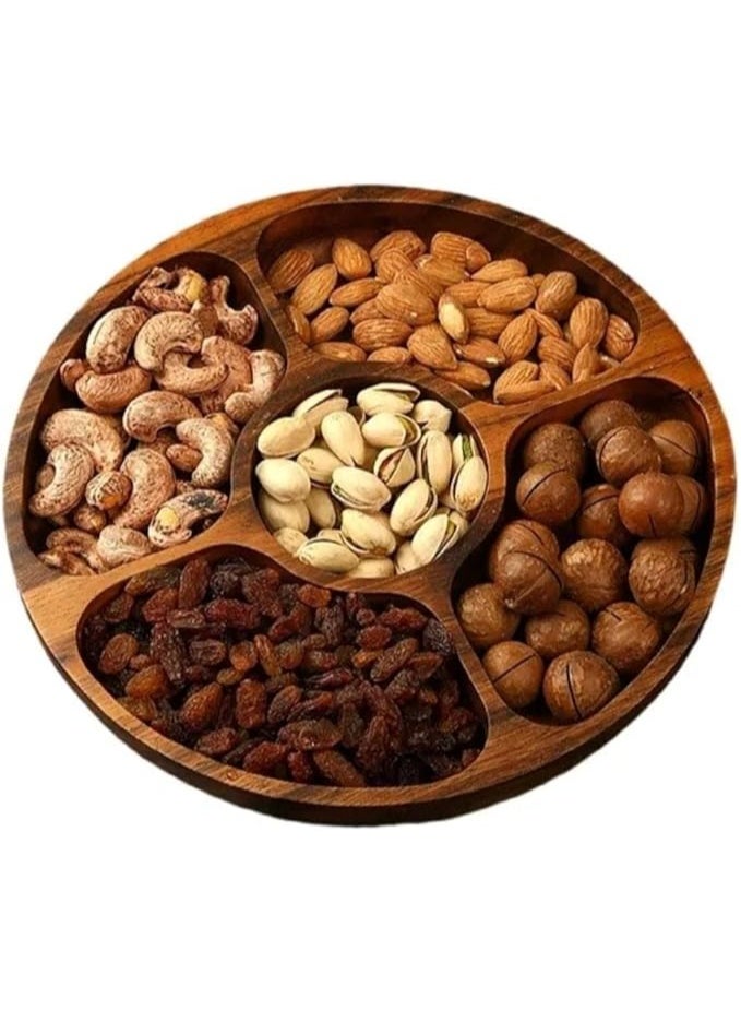 طبق سناكس خشب سرسوع/HyahWood لوحة خشبية مقسمة - Image 2