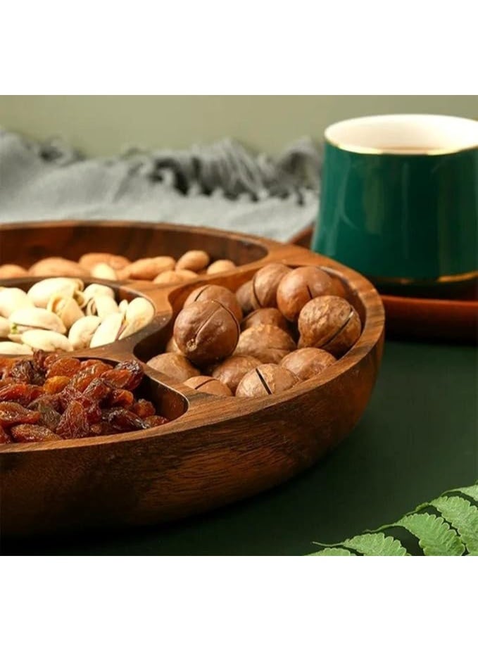 طبق سناكس خشب سرسوع/HyahWood لوحة خشبية مقسمة - Image 4