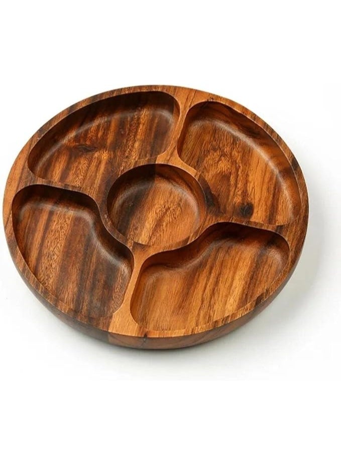 طبق سناكس خشب سرسوع/HyahWood لوحة خشبية مقسمة - Image 1