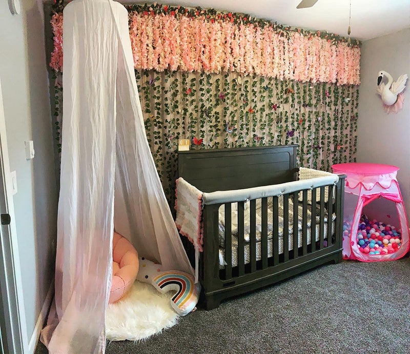 WEISPARK Fake Hanging Flowers - 12 Pieces 3.75 Feet/Piece Artificial Wisteria Vine Ratta Hanging Garland Silk Flowers for Home Party Wedding Decor (Light Pink) - Image 5