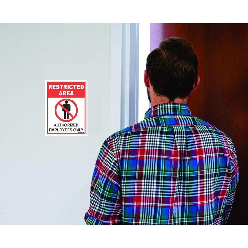 Clickforsign Restricted Area Authorized Employee Only Sign Board for walls and doors (Pack of 2) - Image 3