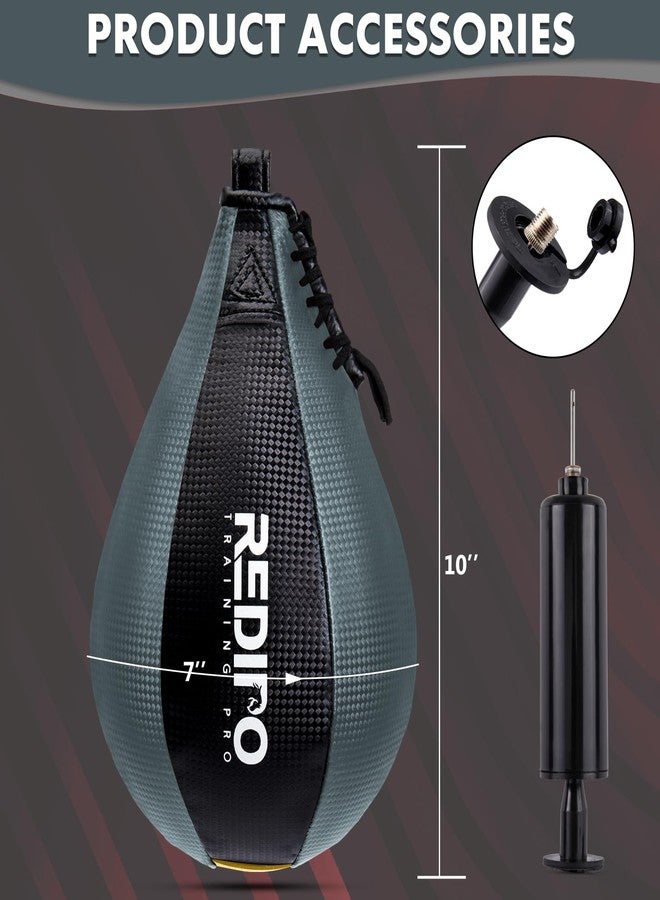 Redipo Boxing Speed Bag - PU Leather Speed Punching Bag for Boxing, MMA Training Speed Ball Reflex Ball Boxing Equipment, Punching Bag Workout Kicking Training Home Gym Exercise Speed Ball (Grey) - Image 2