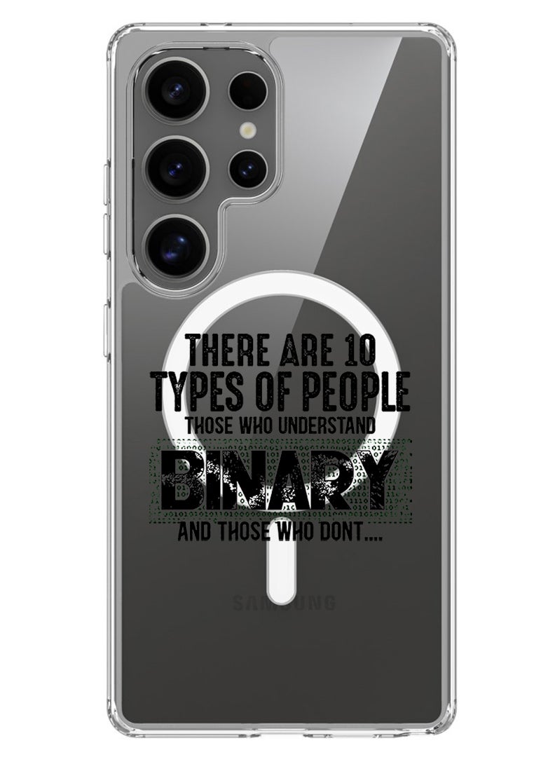 Theodor Magnetic Case for Samsung Galaxy S25 Ultra 6.9-inch Compatible with MagSafe Wireless Charging, Shockproof Phone Bumper Cover Binary Black - Image 1