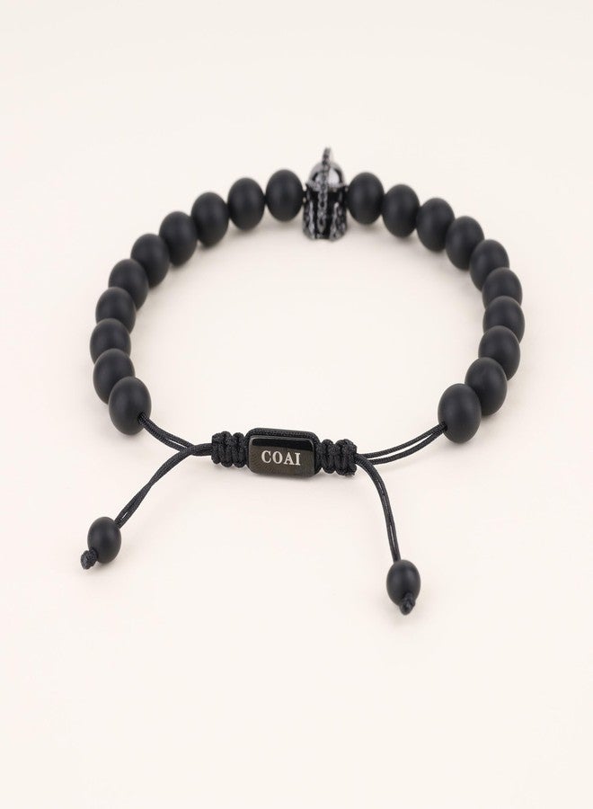 COAI Hand Braided Nylon Cord Matte Onyx Spartan Bracelet for Men - Image 5