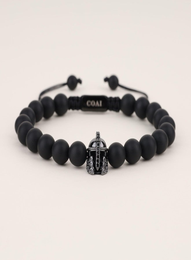 COAI Hand Braided Nylon Cord Matte Onyx Spartan Bracelet for Men - Image 3