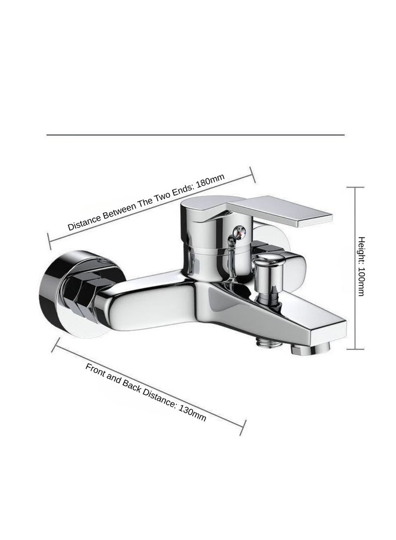 McDou Shower Faucet, Bathroom Bathtub Faucet, Mixer Faucet, Bathtub Shower Valve, Wall-Mounted, Household Water Outlet Hot and Cold Water Faucet - Image 2