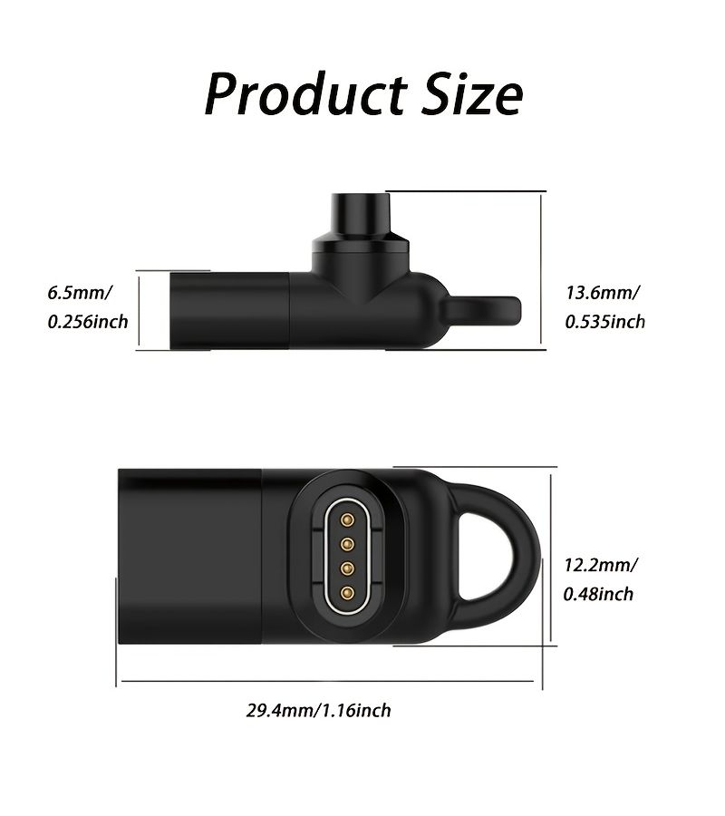 Black Flat Shape Type C Fast Charging Wire Forerunner Fenix Venu Compatible - Image 2