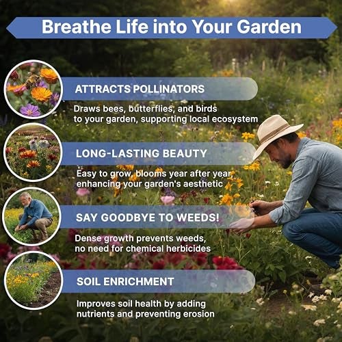 Organo Republic 16 Perennial Wildflower Seeds Mix for Indoor & Outdoors. 100,000+ Non-GMO, Heirloom Wildflower Garden Seeds, 4oz Packet for Growing Wild Flowers to Attract Bees, Butterflies & Birds - Image 5