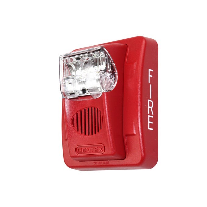 Gec324Wr 24Vdc Selectable Candela Low Profile Evacuation Horn Strobe Red Faceplate