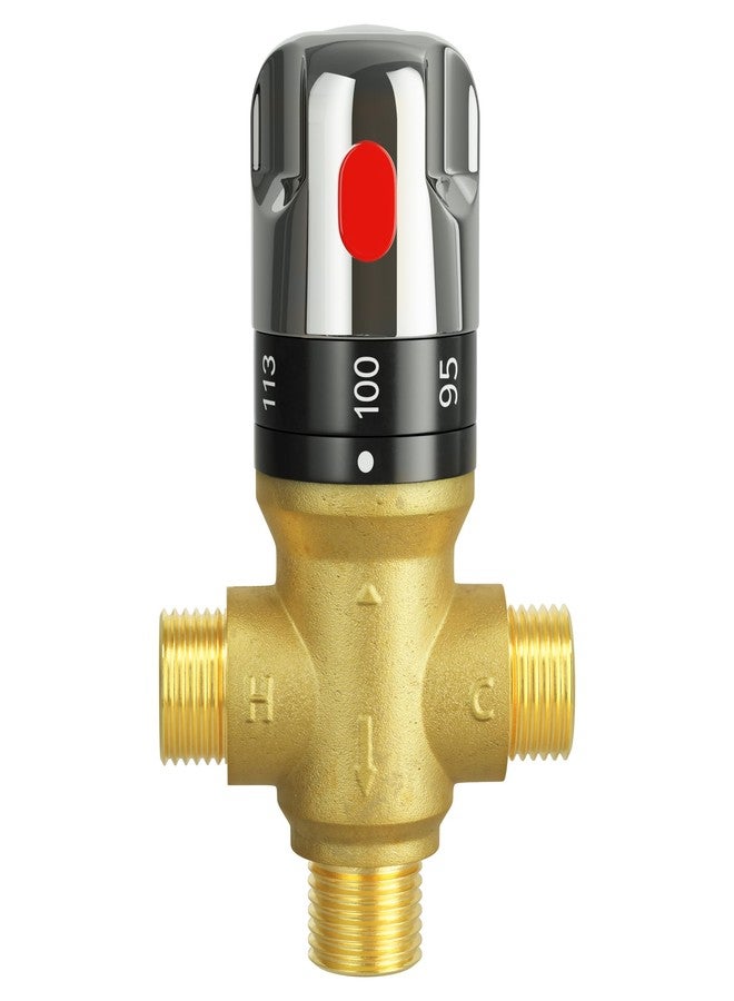 FUGO Thermostatic Mixing Valve, 1/2 NPT Solid Brass Temperature Control Valve - Image 1