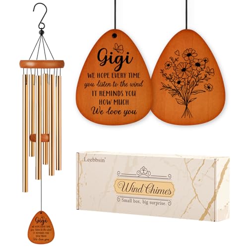 Leebbsin Gifts for Gigi Gigi Wind Chime Mothers Day Best Gifts for Gigi Birthday Gift from Grandchildren Gift Ideas for Mothers Day Thanksgiving Christmas - Image 1