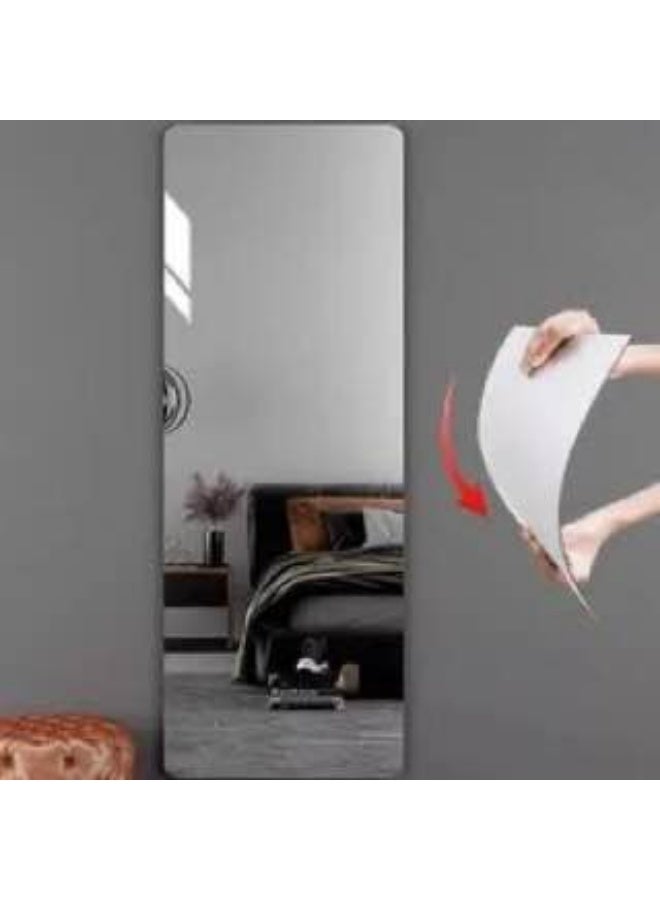 Self-Adhesive Full-Length Mirror Sticker, Heavy-Duty Acrylic Wall Mirror Decor for Bedroom, Bathroom, Living Room and Home Decoration - Image 3