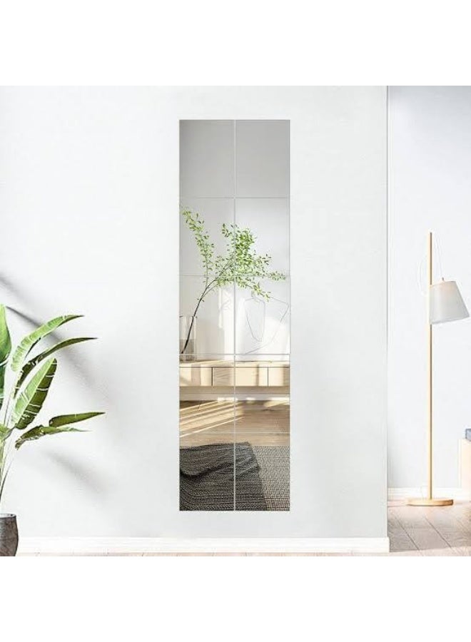 Self-Adhesive Full-Length Mirror Sticker, Heavy-Duty Acrylic Wall Mirror Decor for Bedroom, Bathroom, Living Room and Home Decoration - Image 1