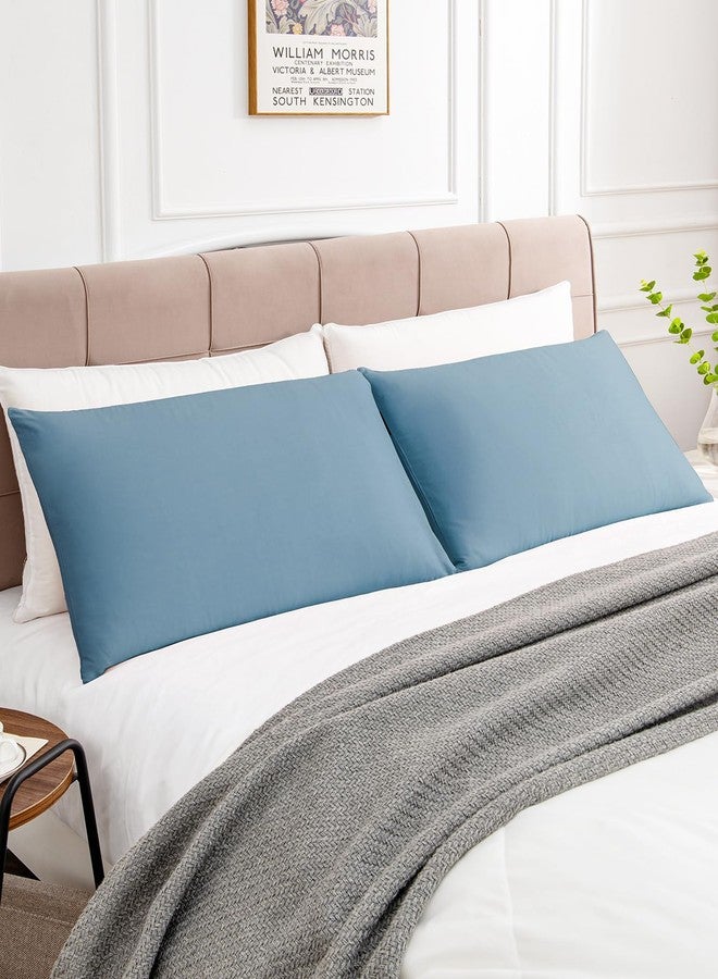 Warmstar Cotton Pillow Cases Standard Size Set of 2, 600 Thread Count Pillowcases 20x26 Inches, Soft Long Staple Cotton Pillowcases Breathable with Envelope Closure,Placid Blue - Image 3