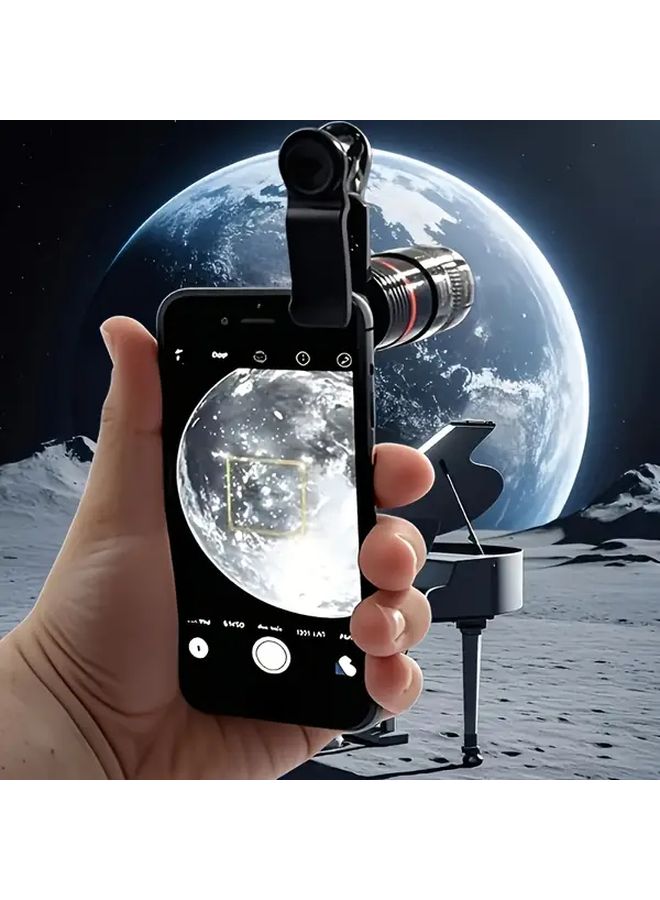 Black 8X HD Optical Zoom Lens for Mobile Phone Stargazing Outdoor Adventures - Image 2
